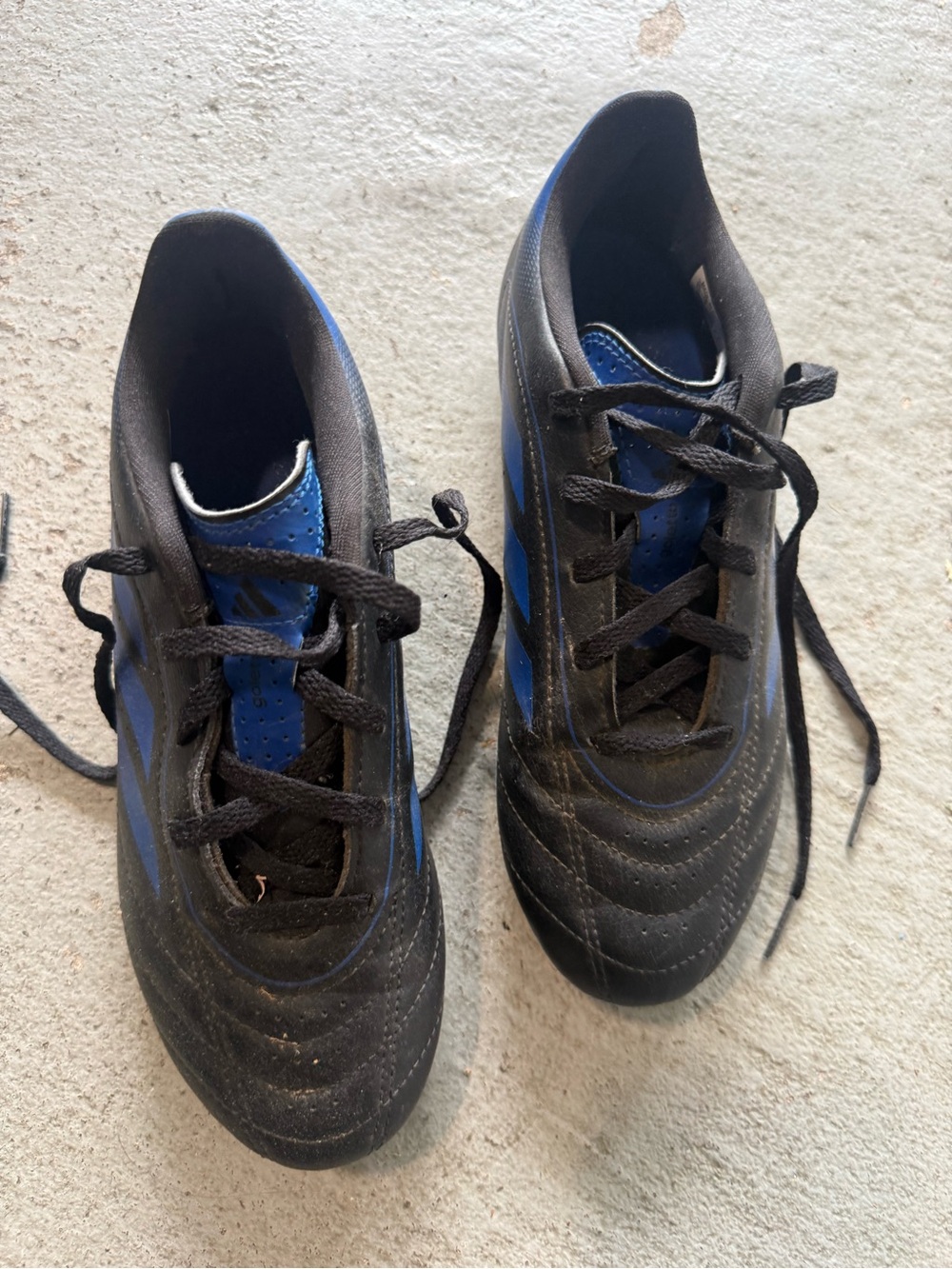 adidas Kids Black and Blue Lace-Up Sneakers